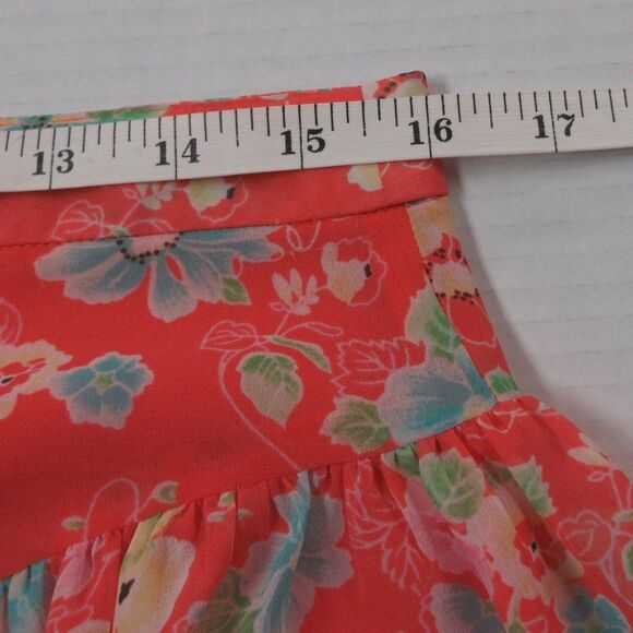 FREE PEOPLE Floral Flounce Coral SHORTS Women's Size 6 Flowy Ruffle Boho Shorts - Picture 13 of 14